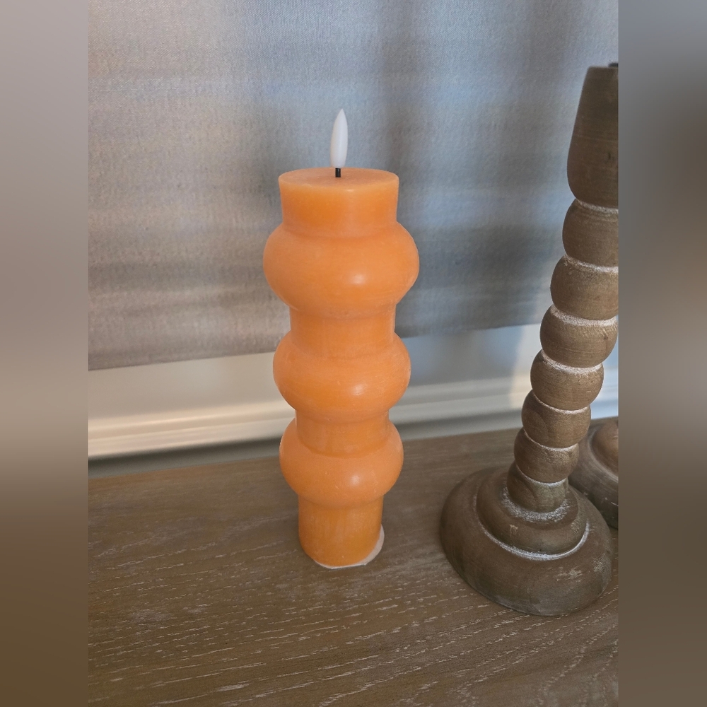 Orange Sculptural Candle NWT